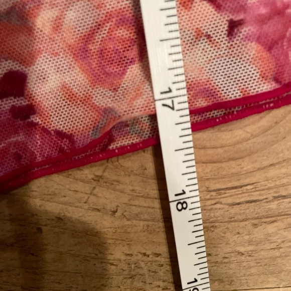 DKNY pink burgundy floral flowy mesh rose embroidered camisole L (12-14) - Picture 7 of 8
